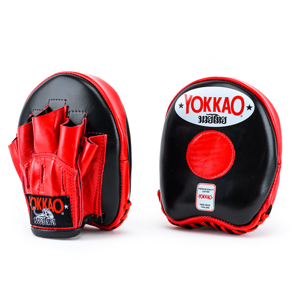 Black Red Inspire Curved Focus pads, Hook & Jab Pads with Gloves