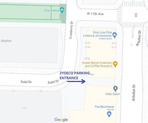 Map showing location of underground parking at corner of Salal Drive and Cranberry Drive