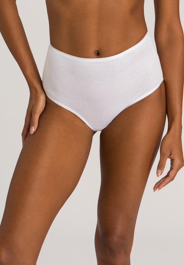 Hanro 100% Cotton Underwear Midi Brief Hi Cut Seamless in White 1626