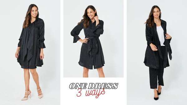 Showing one dress in 3 ways