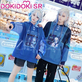 【 Ready for ship】DokiDoki-SR Game Genshin Impact Furina Costume Gaming Party Doujin Hoodie Casual Wear Focalors Fontaine