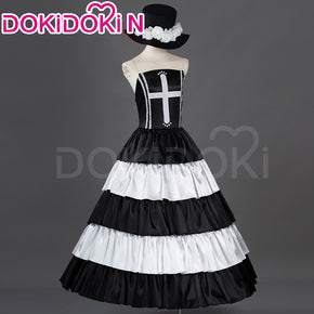 【S-2XL】【In Stock】 DokiDoki-N Anime Cosplay Princess Ghost  Black White Costume