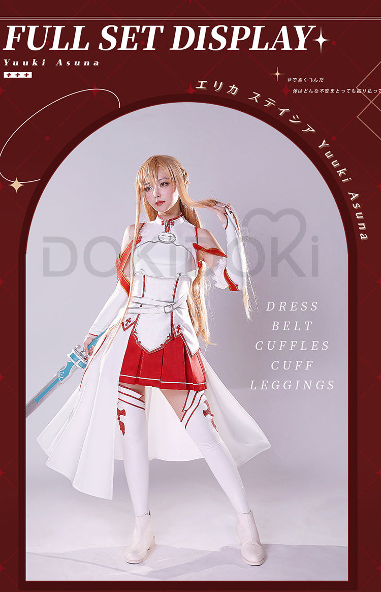 DokiDoki-R Anime Sword Art Online Cosplay Yuuki Asuna Costume SAO