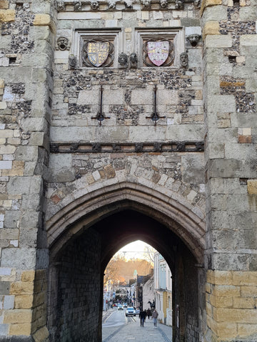 Westgate part of historic city walls in Winchester 