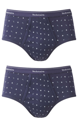 mens navy coloured cotton briefs with paisley pattern