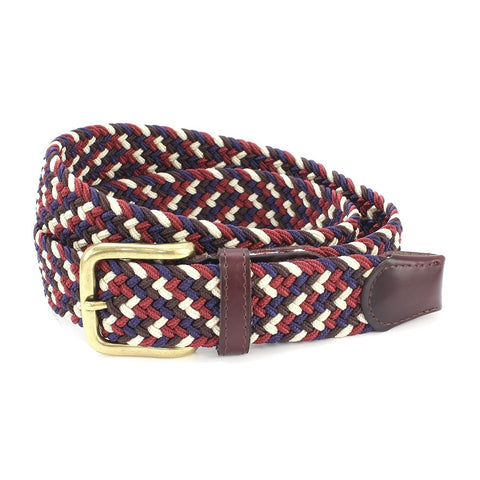 Burgundy and Navy Stretch Belt