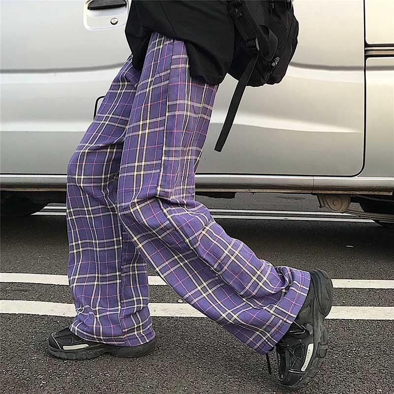 high waisted plaid pants men