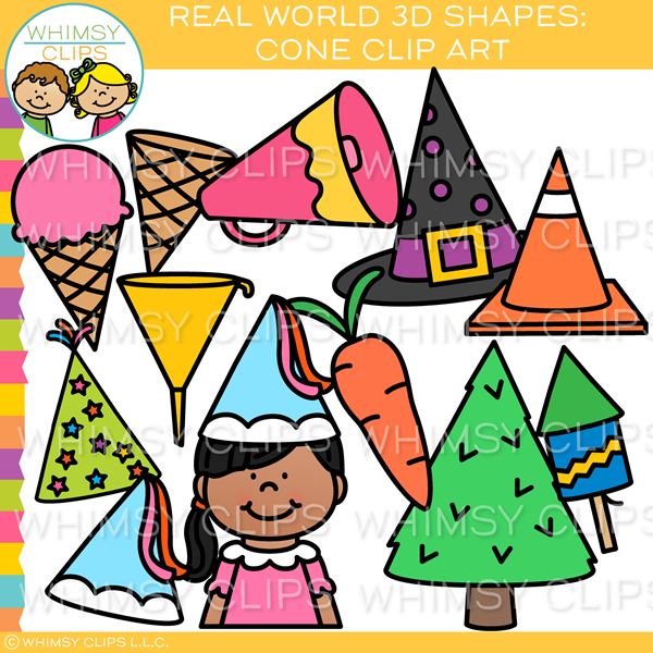 Real World 3D Cone Clip Art , Images & Illustrations | Whimsy Clips