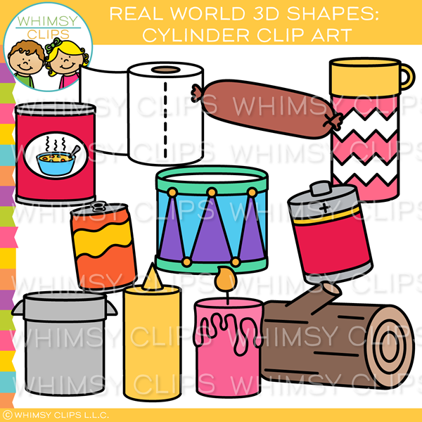 Real World 3D Cylinder Clip Art , Images & Illustrations | Whimsy Clips