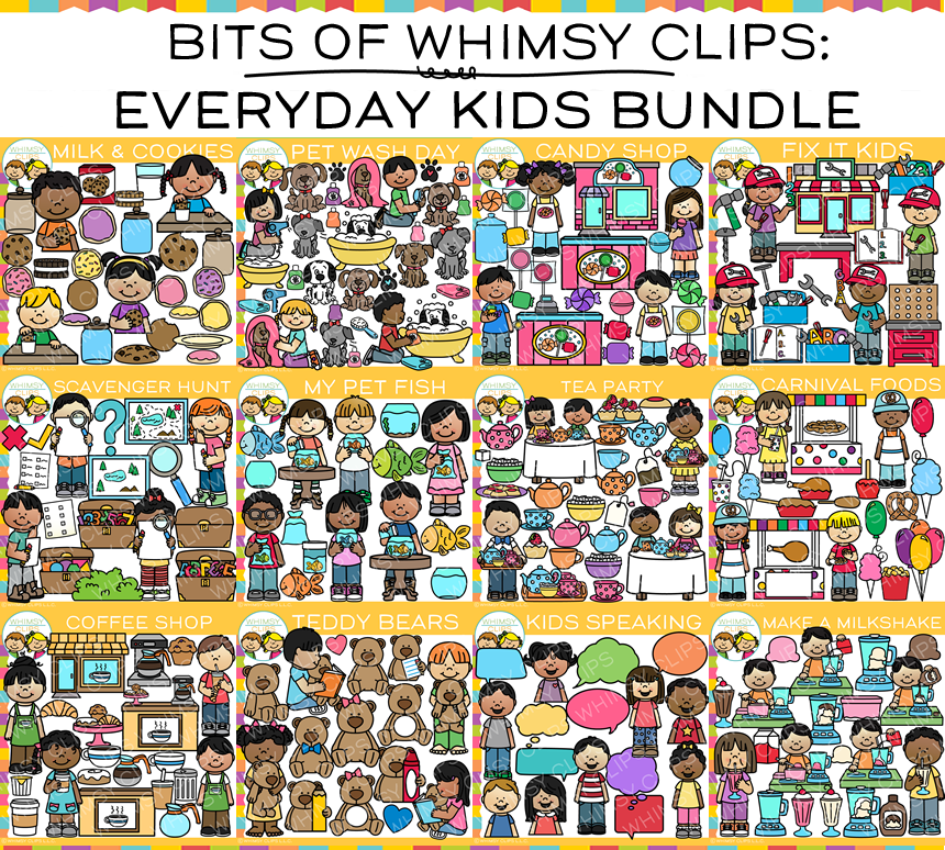 Bits Of Whimsy Clips Everyday Kids Clip Art Bundle Images