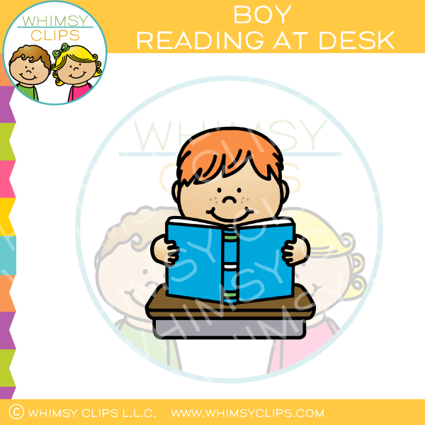 Boy Reading Journal Clip Art – Whimsy Clips