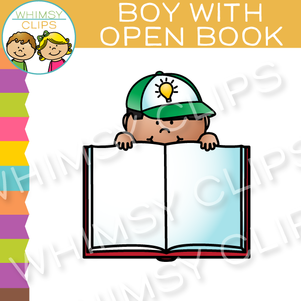 Free Boy With An Open Book Clip Art Images Illustrations