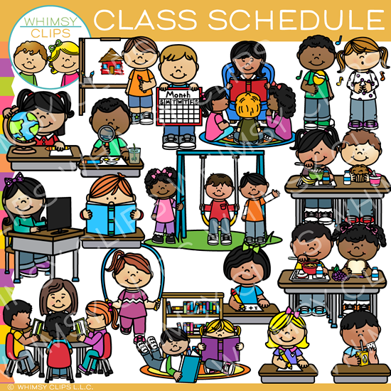 school daily schedule clipart