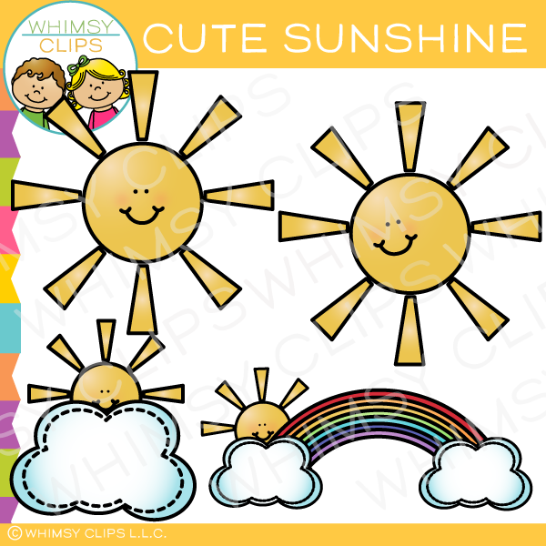 Free Cute Sunshine Clip Art , Images & Illustrations | Whimsy Clips