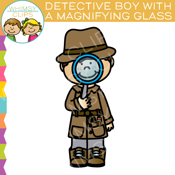 female detective magnifying glass