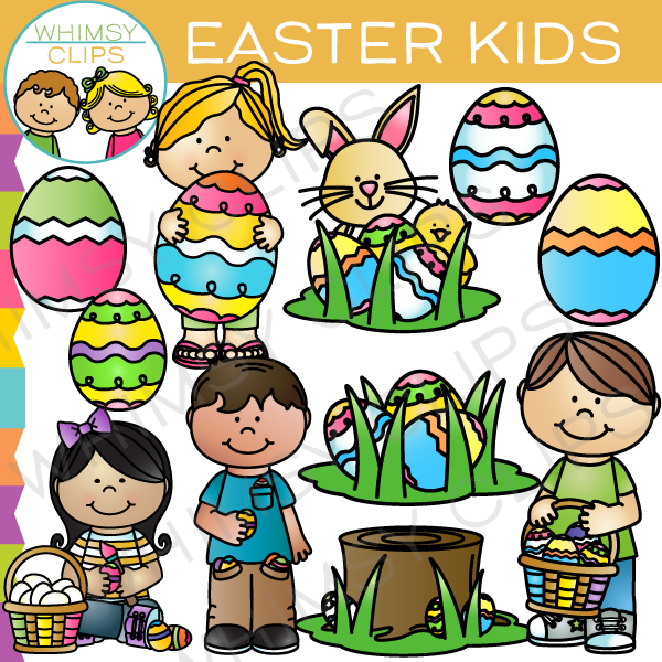 Easter Kids Clip Art , Images & Illustrations | Whimsy Clips