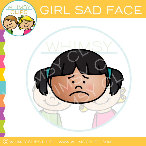 girl sad face clipart