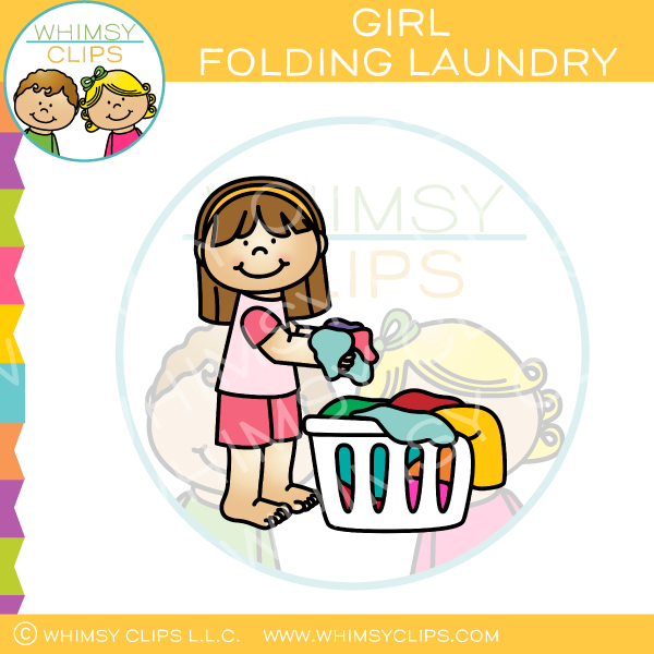 Download Girl Putting Laundry in Basket Clip Art , Images ...