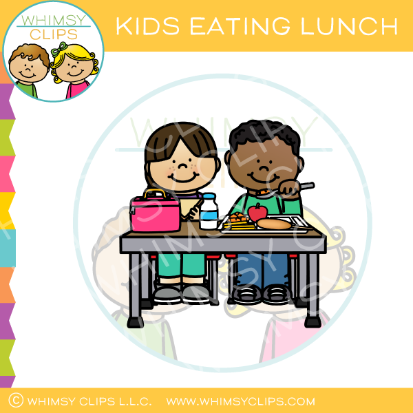 healthy lunch clipart black and white