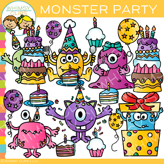 Monster Party Clip Art - for teachers, classroom use, personal and ...