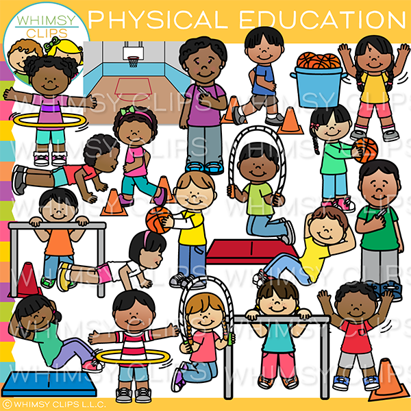 Physical Fitness Clipart - girl-struggles-with-pull-up-exercise-clipart-6224  - Classroom Clipart