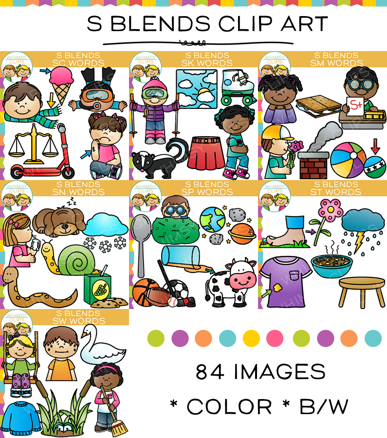 S Blends Clip Art Bundle - Volume One , Images & Illustrations | Whimsy ...