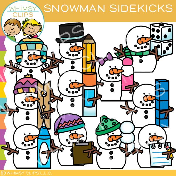 Sidekicks Snowman Clip Art , Images & Illustrations | Whimsy Clips