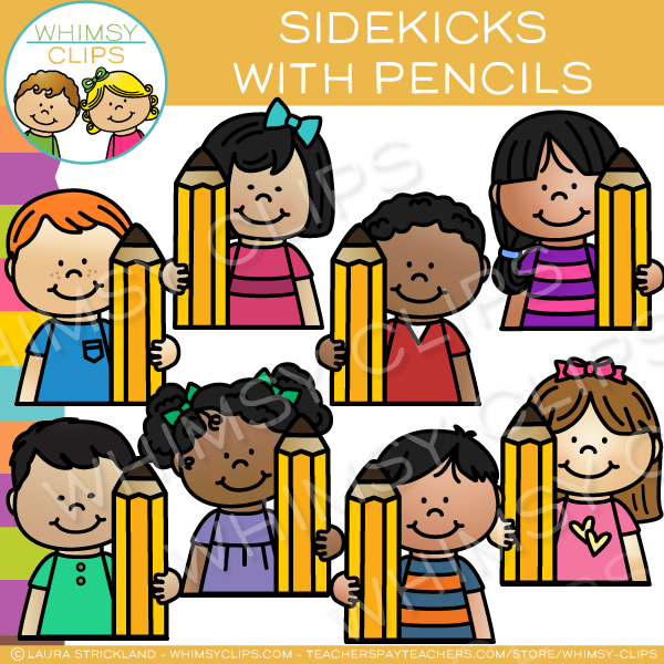 Kids With Pencils Clip Art by Whimsy Workshop Teaching