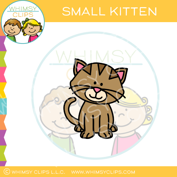 kitten clipart black and white