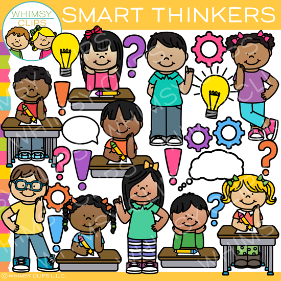 Smart Kids Thinking Clip Art , Images & Illustrations | Whimsy Clips