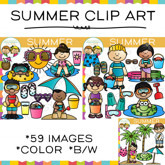 Kids Summer Clip Art , Images & Illustrations | Whimsy Clips