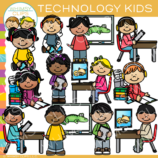 Technology Kids Clip Art , Images & Illustrations | Whimsy Clips