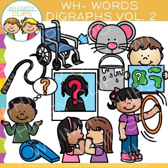 Beginning Wh Words Clip Art Digraphs Volume Two Images