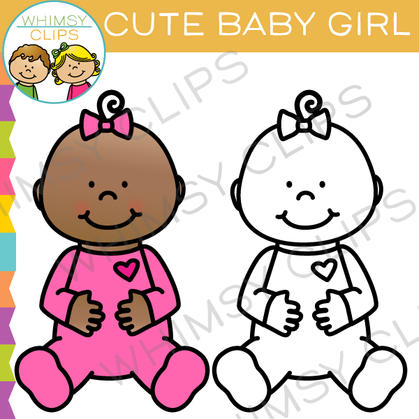 baby boy and girl clipart