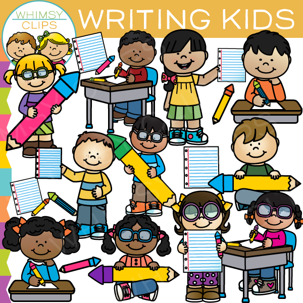 Kids With Pencils Clip Art by Whimsy Workshop Teaching