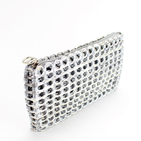 How to Style A Silver Clutch Made of Pop Tabs – Escama Studio