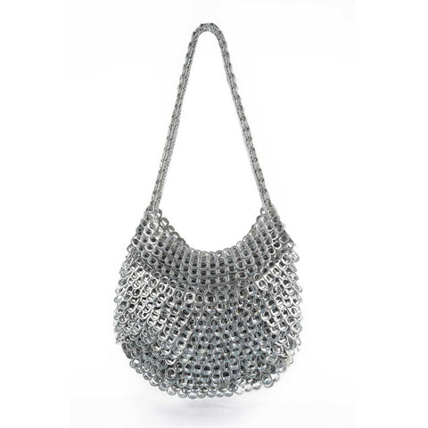 alt="chain mail purse from aluminum pop tabs - escama studio"