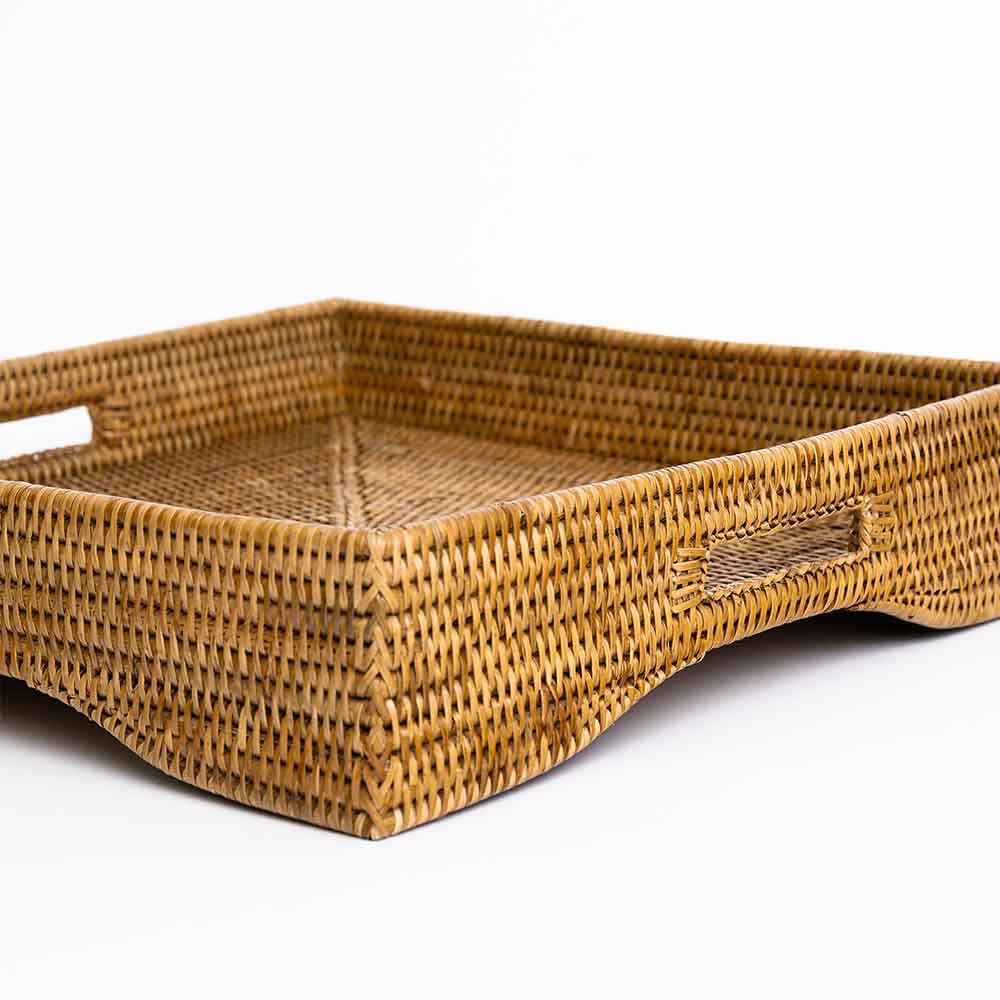 Woven Rattan Butler Tray - Pomegranate Inc.