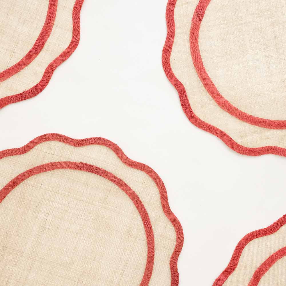 Alhambra Lacquer Red Washable Linen Placemats, Set of 4 – Madcap