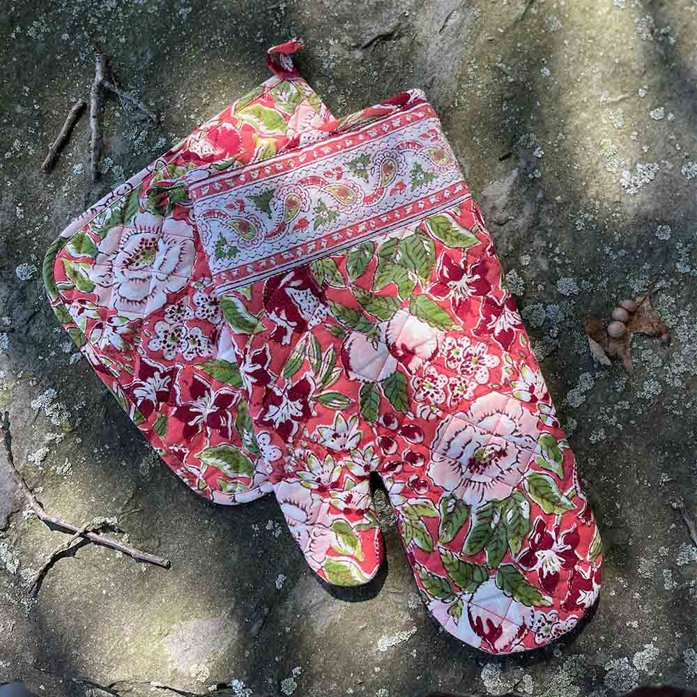  Oven Mitts and Pot Holders Sets Colorful Boho Floral