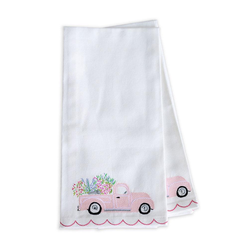 summer kitchen towel, housewarming cotton dish towel hello summer bicycle  flowers plain striped tea towel