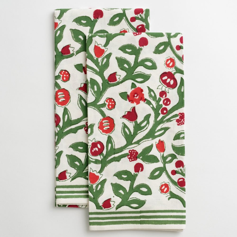 Pomegranate Christmas Tree Tea Towels