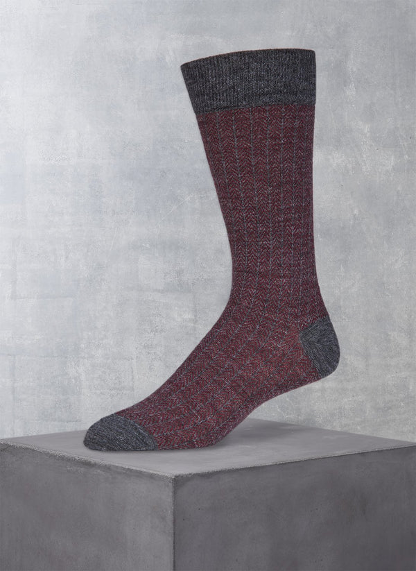 Men's Wool Dress Socks Soft Wool Socks Herringbone Patterned Wool