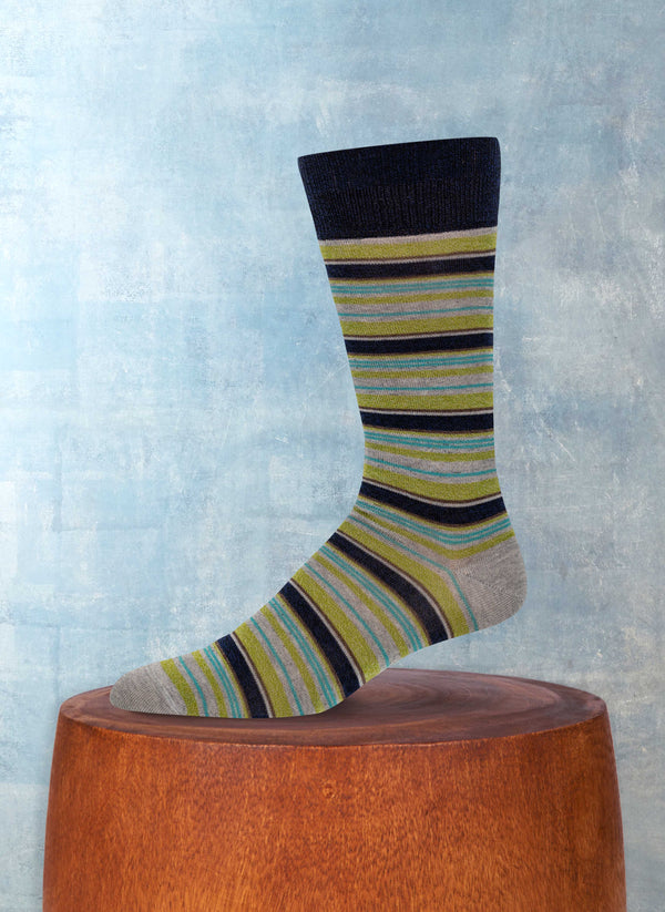 Multi Stripe Thin Stripe Sock in Grey – Lorenzo Uomo