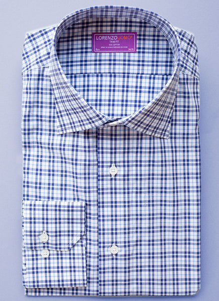 Maxwell in Blue and White Plaid Shirt – Lorenzo Uomo