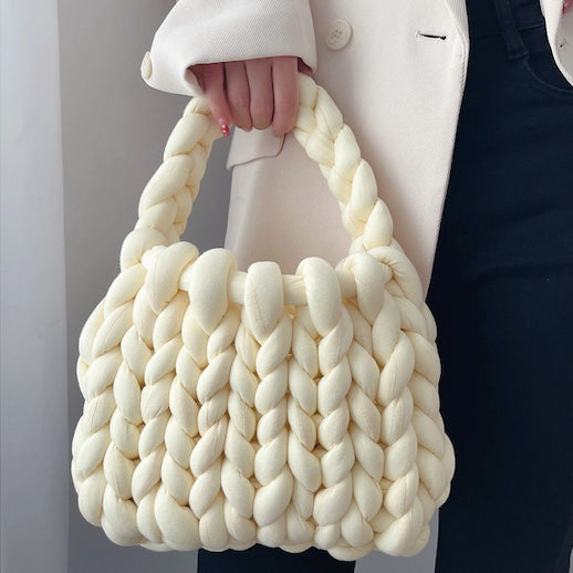 K-style Giant Chunky Plush Yarn Knitted Messenger Bag – HAPPY DAISY MARKET