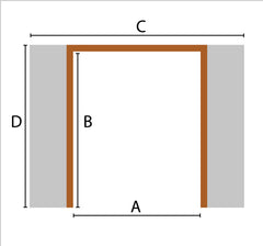 Esquema de medidas de hueco de puerta