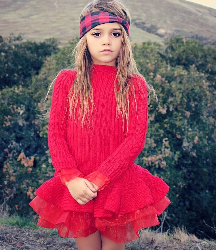 little girl red sweater