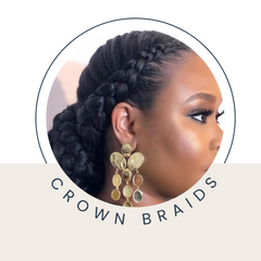 Crown braids curly hairstyle