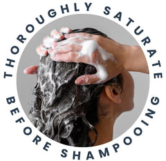 Thoroughly saturate befong shampooing